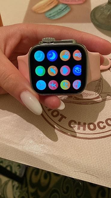 samsung fold3: Умные часы с сенсорным квадратным экраном и розовым силиконовым — 2