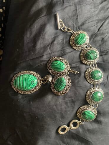 свадебное платье для высокой невесты: Серьги под серебро очень красивый весячий 2я комплект с зеленым — 5