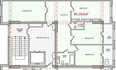 Квартиры: 3 комнаты, 110 м², Аламедин-1 мкр Элитка, 5 этаж, ПСО (под самоотделку) — 4