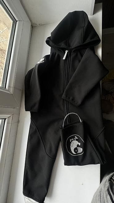 Платья: Детский софтшелл-комбинезон от Тукан, черный - Материал: софтшелл — 7