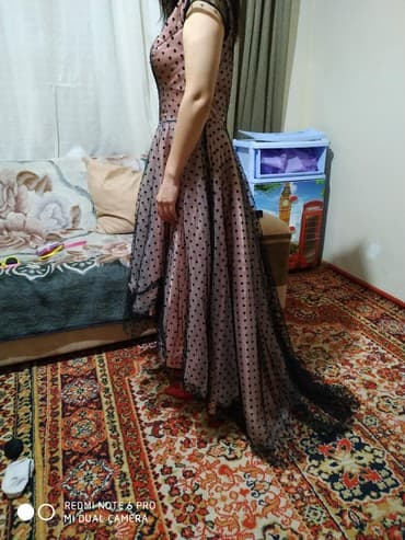 платье в горошек большого размера: Вечернее платье, Пышное, Длинная модель, Без рукавов, С пайетками, One size — 5