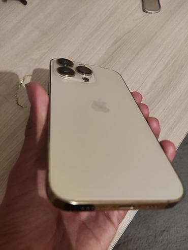 aphone 12: IPhone 13 Pro, Б/у, 256 ГБ, Золотой, Защитное стекло, Чехол, 81 % — 2