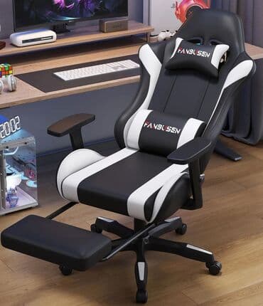 раскройный стол купить дешево: Игровое кресло, Новый, С колесиками, цвет - Черный, Экокожа — 3