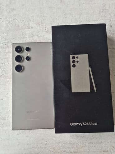 телефон за 3 тысячи: Samsung Galaxy S24 Ultra, Б/у, 256 ГБ, цвет - Серый, 2 SIM — 1