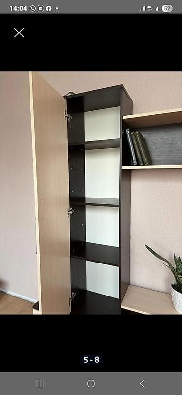 стол с тумбочкой: Стенка-шкаф, Тип стенки-шкафа: Горка, Для зала, Особенности: С отделением под телевизор — 6
