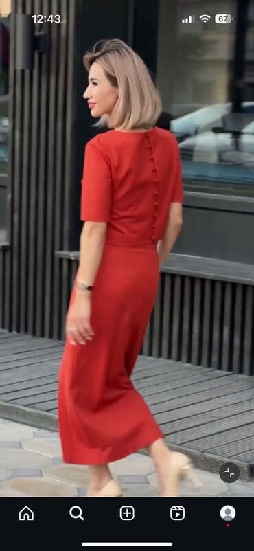 штапель узбекский фасоны платьев для дома: ☑️Двойка ☑️Юбка прямая с вырезом. ☑️Размер «XS» ☑️Цвет терракота ☑️ — 3