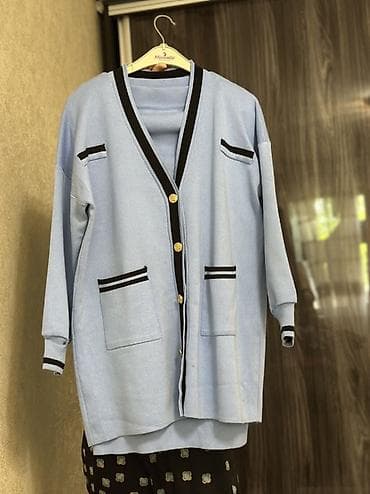 вязаные кардиганы для девушек: Костюм трикотажный женский из двух предметов: кардиган и юбка. - — 3