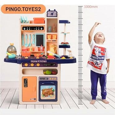 Большая детская кухня (97см) с водой и паром оснащена реалистичными