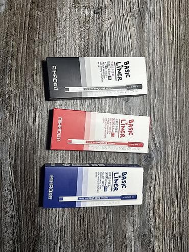 стержень: Гелевые ручки AIHAO Basic Liner 0.5 мм (чёрные, синие, красные) — 1