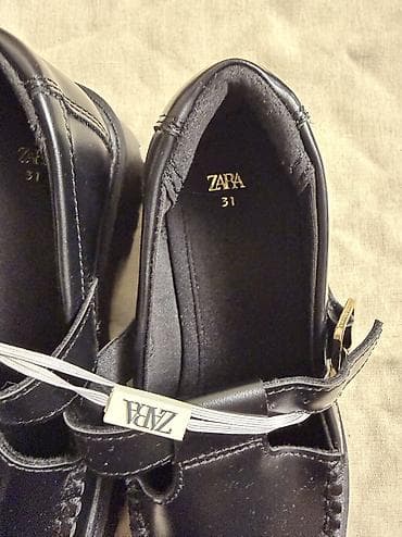 кожыный куртка: Детские туфли ZARA, размер 31. - Модель: классические черные лоферы с — 4