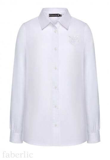 белые блузки больших размеров: Рубашка, цвет - Белый, Новый — 1