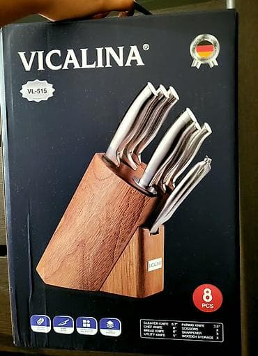 ножи на мотоблок: Набор кухонных ножей VICALINA VL-515 — 8 предметов в деревянном блоке — 6