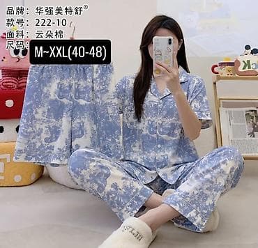 шорты двойка: Пижама, Хлопок, Китай, На пуговицах, M, L, XL — 5