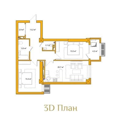 куплю квар: 2 комнаты, 75 м², Элитка, 17 этаж, ПСО (под самоотделку) — 6