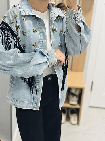 denim tears: Джинсовая куртка, Свободная модель, Осень-весна, Со стразами, XS — 8