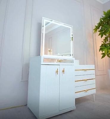 Эмерек гарнитурлары: Уктоочу бөлмө гарнитуру, Жаңы, Эки кишилик керебет, түсү - Ак — 6