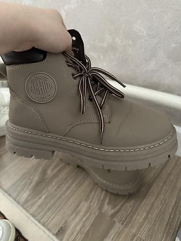 бу буюмдар: Зимние ботинки/берцы унисекс в бежево‑тауповом цвете. - Верх: матовая — 1