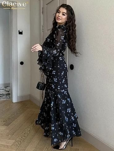 пальто бишкек дордой: Женственное макси‑платье Clacive Fashion с цветочным принтом — 2