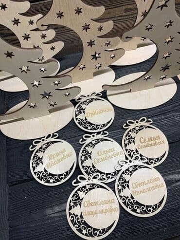 декоративный кур: Деревянные милые ёлочки Естественные или яркие, маленькие или большие — 4