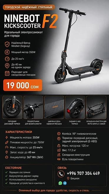 сомакаты: Электросамокат, Ninebot, Без рассрочки, Б/у — 1