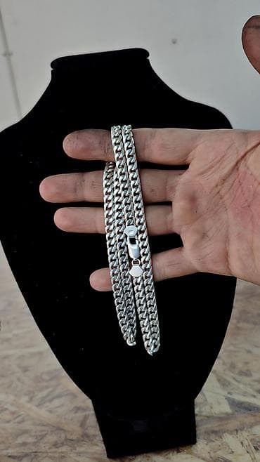 Жеке буюмдар: Серебряная цепочка кубинского плетения Ручная работа Делаю на Заказ — 3