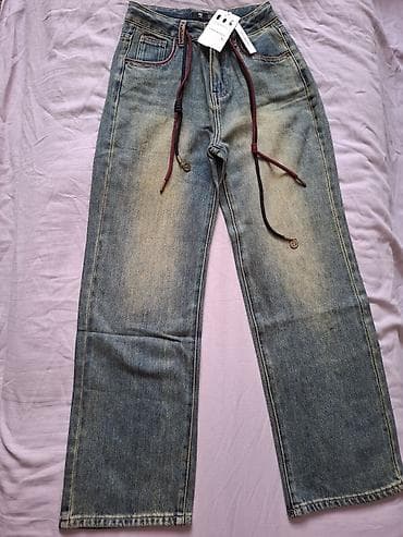 клеш штаны женские: Джинсы женские свободного кроя с прямой широкой штаниной. Купили — 1