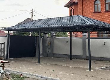 барбекю зона: Навес, Арочный, Металл, Поликарбонат, Новый, Установка — 2