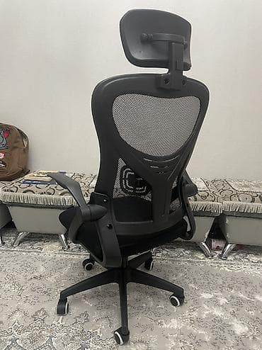 комьютерное кресло: Игровое кресло, Новый, С колесиками, цвет - Черный — 4