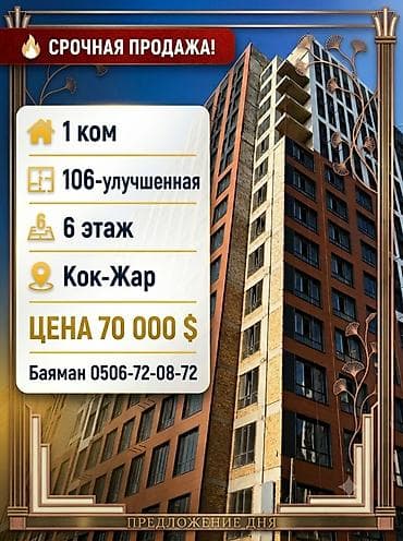 1 комната, 45 м², 106 серия улучшенная, 6 этаж, Дизайнерский ремонт