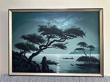 ла луна состав: Картина «рыбак» в раме. - Оригинальная живопись маслом/акрилом на — 1