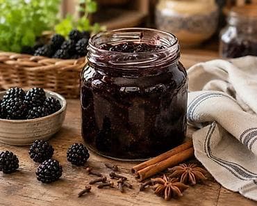Продукты питания: Домашнее варенье из ежевики Цена: 1 литр - 900 сом Состав: спелая — 2