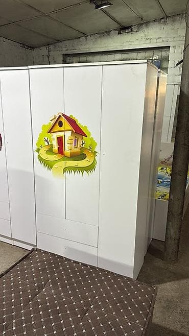 деский шкаф: Детский шкаф-купе/распашной белого цвета с яркими тематическими — 8