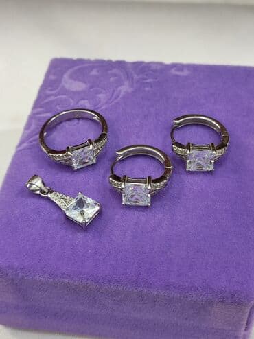 купить свадебное платье недорого: Набор украшений, Проба 925, Женские, Новый — 4