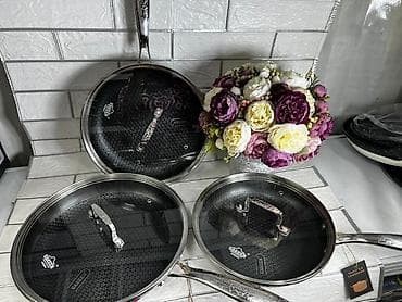 посуда uakeen отзывы: Набор сковородок Uakeen с крышками - Материал: нержавеющая сталь с — 3