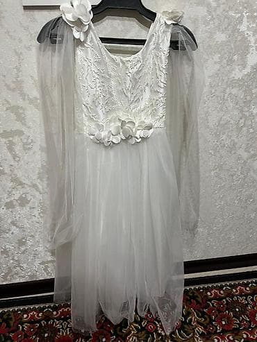 атласное: Детское платье, цвет - Белый — 1