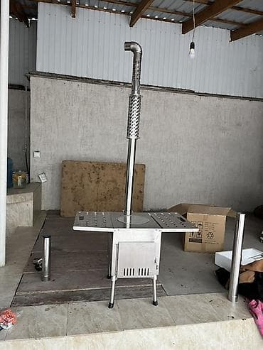 foldable table: Походная печь-камин из нержавеющей стали с варочной поверхностью и — 3