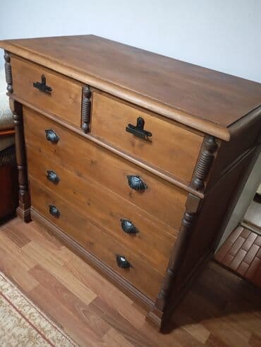 столик туалетный с тумбой и зеркалом: Комод для одежды, Без зеркала, Дерево, цвет - Коричневый — 2