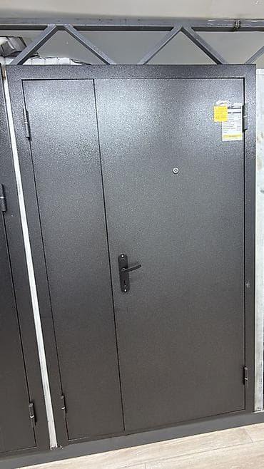 Двери для домов и квартир, Металлическая, Двухстворчатая, цвет - Серый