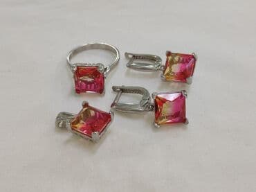 эксклюзивные свадебные пригласительные: Комплект с камнями Турмалин Серебро 925 пробы Цена 4500сом Есть — 1