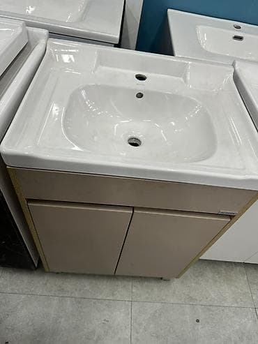 Тумба для ванны, С раковиной, Другой материал, цвет - Бежевый