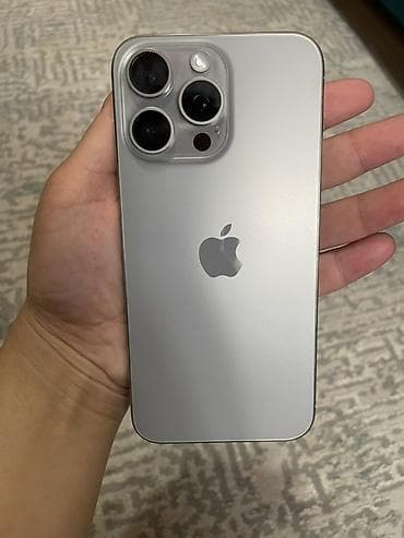 IPhone 15 Pro Max, Б/у, 256 ГБ, Natural Titanium, Коробка, 82 % — 2