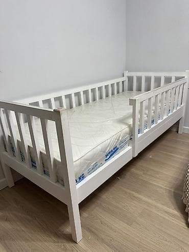 Детская кровать‑диван с бортиками - Размер спального места: 190*80 см lalafo.kg да Детская кровать‑диван с бортиками - Размер спального места: 190*80 см