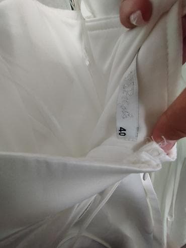 свадебная бижутерия: Свадебное/вечернее платье A‑line, цвет айвори (белый). - Силуэт — 10