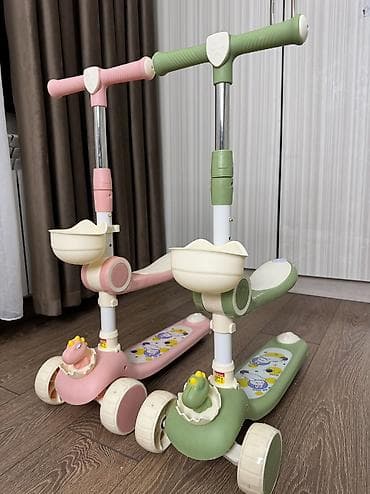 самокат для девочек: Детский самокат, Трёхколёсный, Новый — 9