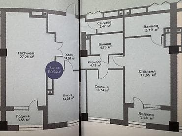 инвестиций: 3 комнаты, 110 м², Элитка, 15 этаж, Готовая ПСО (под самоотделку) — 2