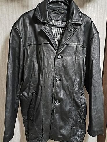 Прокат одежды: Мужское кожаное пальто/куртка длиной до середины бедра. - Материал — 1