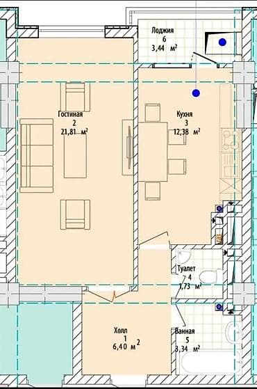 фрунзе завод: 1 комната, 50 м², 14 этаж — 3