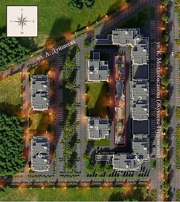 building: 1 комната, 62 м², Элитка, 5 этаж, Готовая ПСО (под самоотделку) — 3