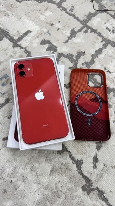 новый айфон 12: IPhone 12, Б/у, 64 ГБ, Красный, Чехол, Коробка, 73 % — 2
