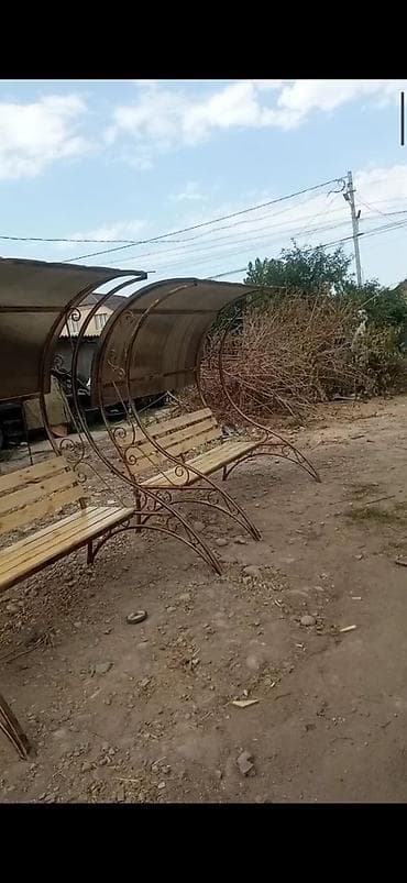 качелья: Садовые качели Металл, Со спинкой, С крышей — 8